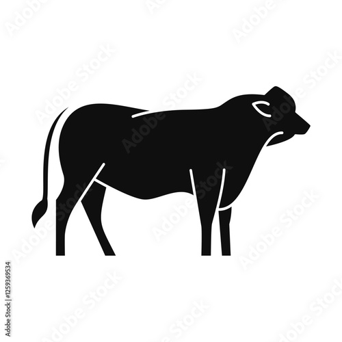 Cow Cattle Angus Silhouette Icon Design photo