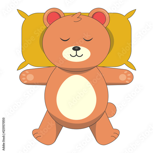 Cute Baby Bear Illustration. Vector Character in Flat Cartoon Style.