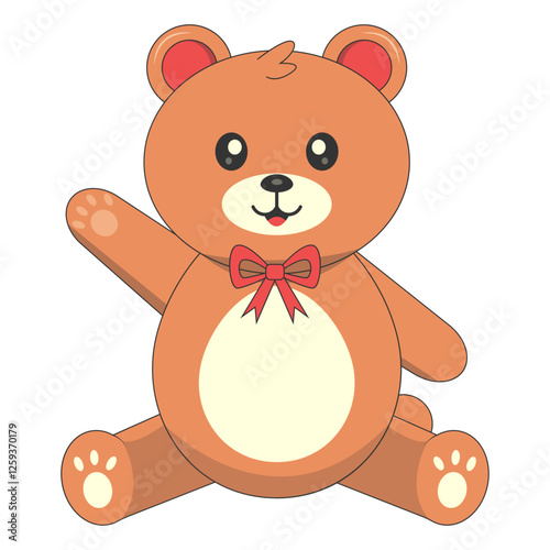 Cute Baby Bear Illustration. Vector Character in Flat Cartoon Style.