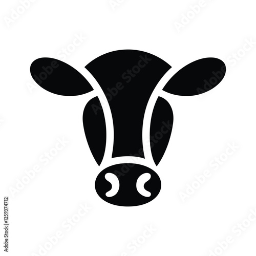 Minimalist Cow Face Logo – Modern Black and White Vector Illustration