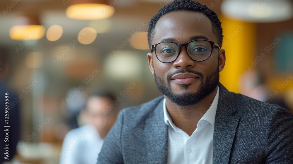 Obraz premium Young Leader Presenting Innovative Marketing Strategy in Office