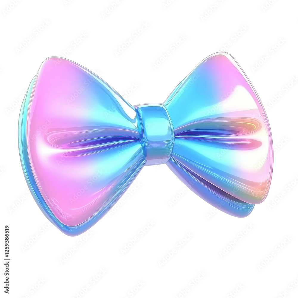 Shiny Iridescent Bow Tie Glimmering under Soft Light with Playful Vibes Shiny Iridescent Bow Tie Glimmering under Soft Light with Playful Vibes