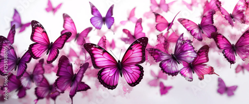 Clustered Pink Butterflies Creating a Sense of Movement and Liveliness, Perfect for Nature and Artistic Projects photo