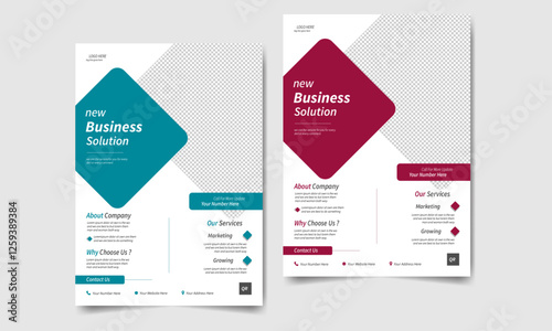 A Set of A4 flyer Design, eye catchy and stylish template, vector poster in multiple colour variation, corporative design, Flyer Layout, clean design for creative business.