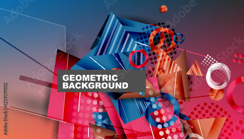 Abstract background geometric design with colorful gradients