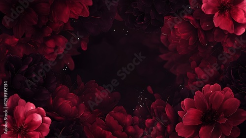 Dark red flowers frame, background