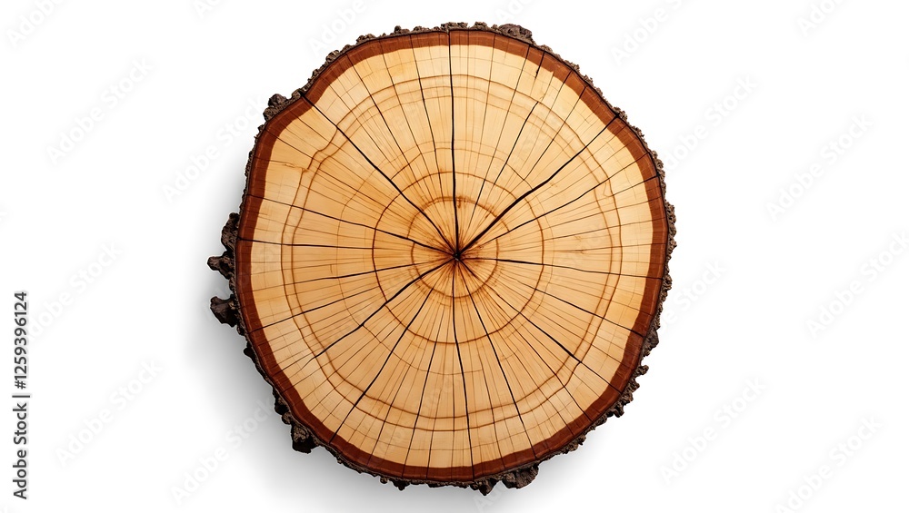 Fototapeta premium Detailed tree ring cross-section - time passing, history - environmental awareness campaign