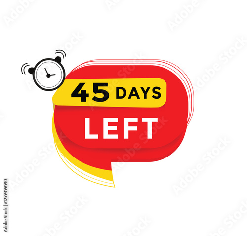 45 days left, sale web banner countdown promo deal timer element. vector illustration design.