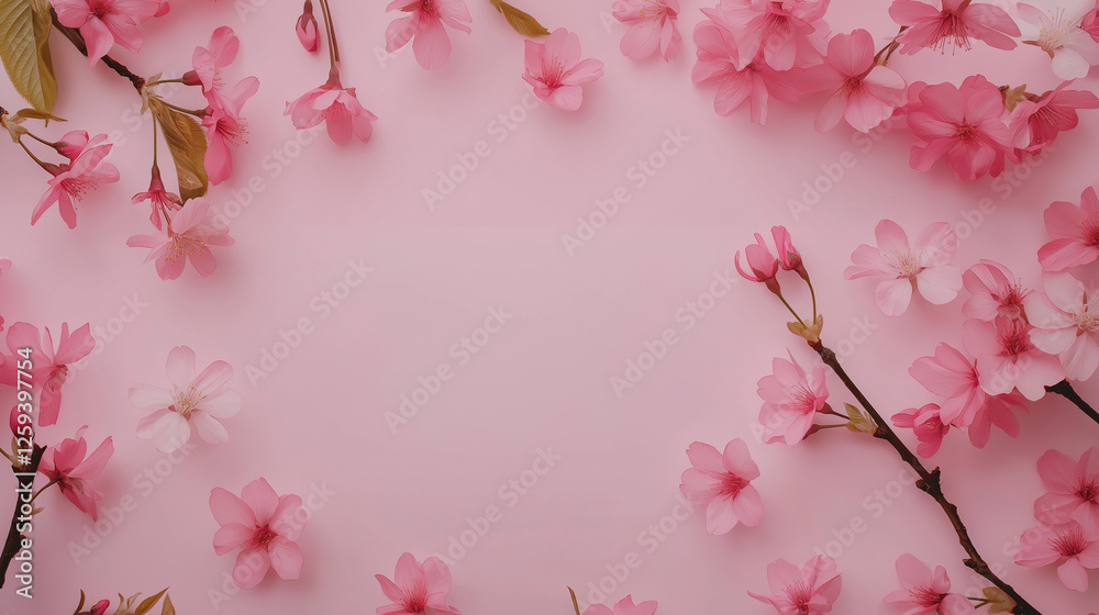 Fototapeta premium イラスト, 春, サクラ, さくら, 桜, 花, 木, サクランボ, 全盛期, ブランチ, とぶ, ピンク, sakura, 自然, フローラル, 日本人, 文科系, 咲く, デザイン, 模様, ベクター, 植える, 日本, 季節, 葉, 美しさ, すごい, サマータイム, フレーム, ウォーターカラー, 美しい, つぼみ, 白, 植物, 開花