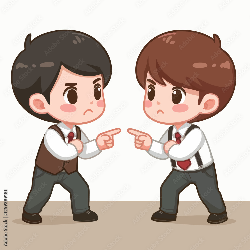 Fototapeta premium the children still arguing illustration