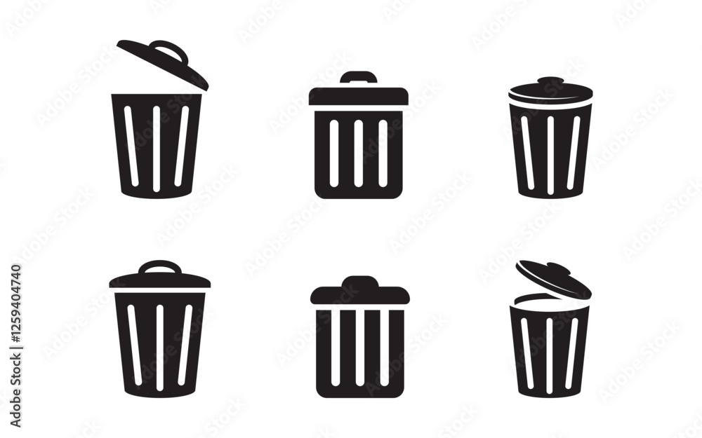 Trash icons vector illustration design template Trash icons vector illustration design template