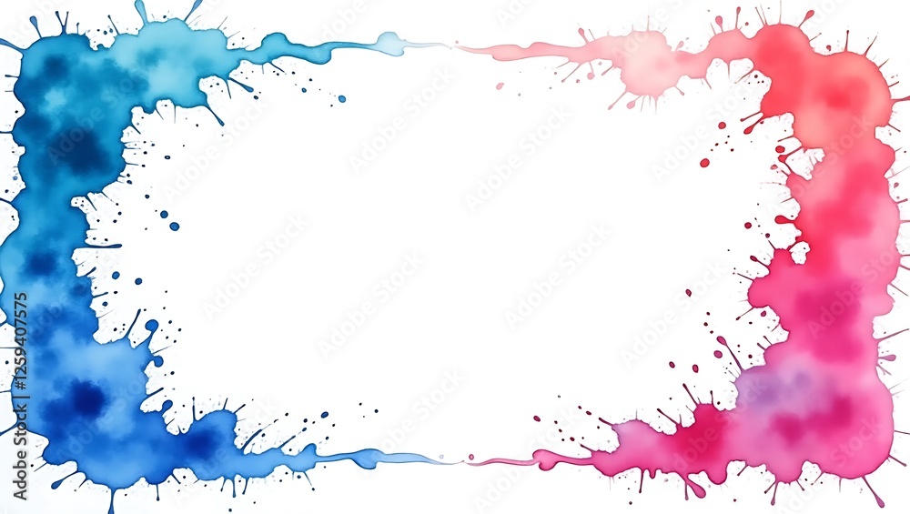 Watercolor splash frame - artistic expression - website header,social media post Watercolor splash frame - artistic expression - website header,social media post