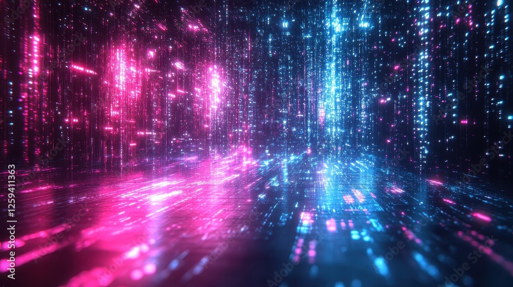 Futuristic digital data stream, glowing pink & blue, abstract background, tech concept Futuristic digital data stream, glowing pink & blue, abstract background, tech concept