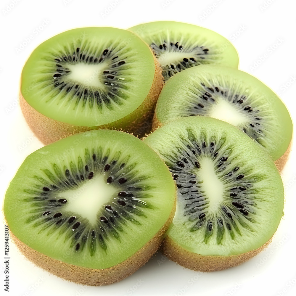 Sliced kiwi fruit on white background, healthy food (2) Sliced kiwi fruit on white background, healthy food (2)