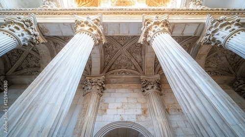 grand columns and interior of Klis Church, with ornate detailing visible in the high arches, photo