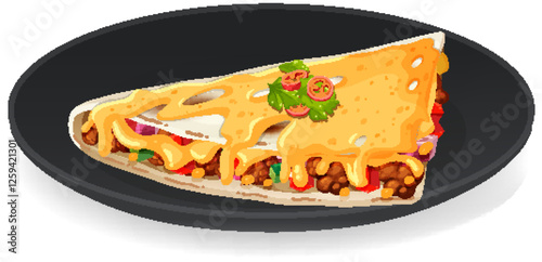 Delicious Mexican Quesadilla on Plate