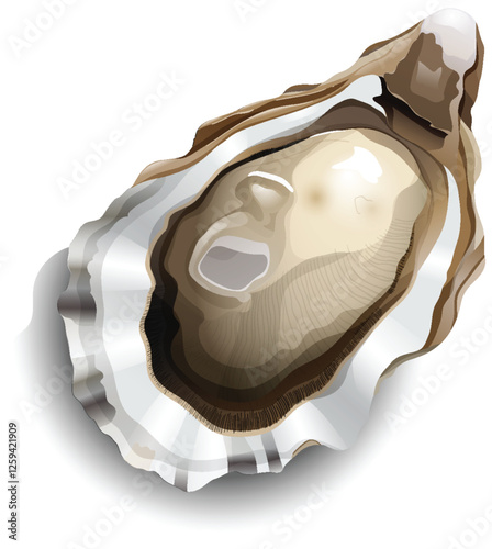 Realistic Oyster Vector Illustration
