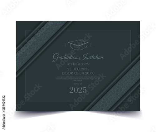 graduation invitation with ornament template