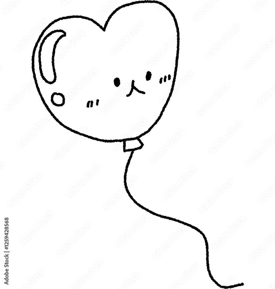 Fototapeta premium Cute hearts hand drawn illustration