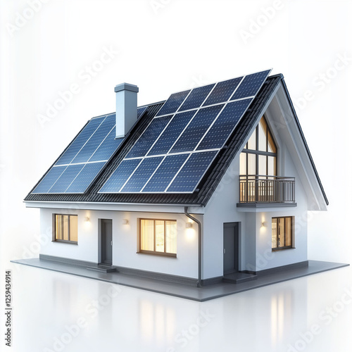 Solar rooftop installation capacity. Smart home featuring solar rooftop installation with high-capacity system.