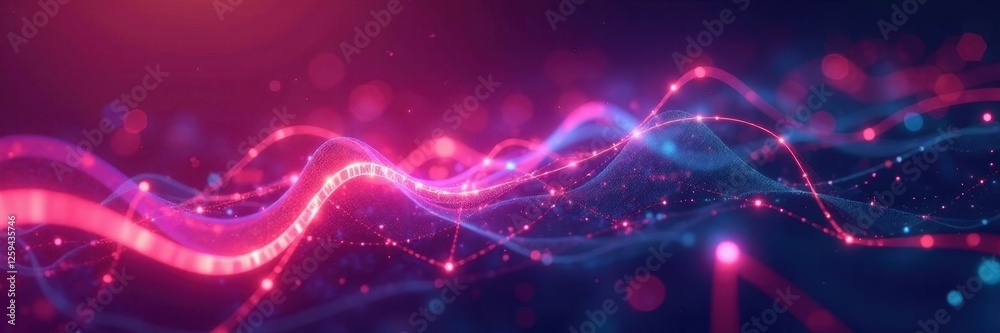 Abstract white geometric shapes, glowing lines, digital network effect, future, lines Abstract white geometric shapes, glowing lines, digital network effect, future, lines
