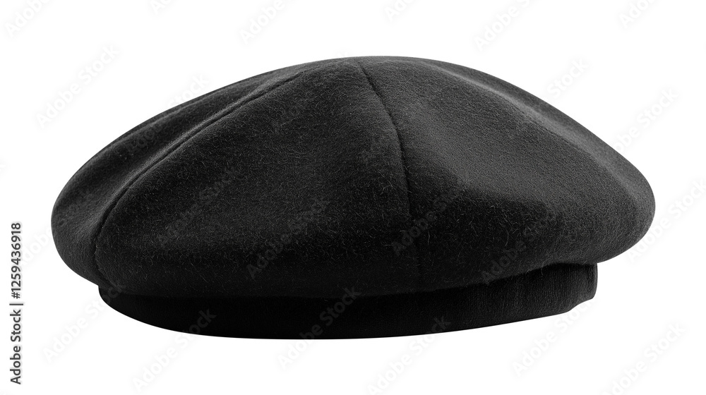 Black cap isolated on transparent white background, clipping path
