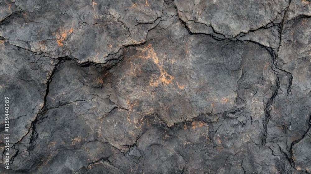 Obraz premium Textured Basalt Surface with Cracks and Natural Patterns