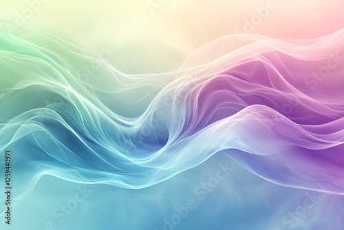 Wallpaper Mural gradient abstract background with elastic waves, light blue, violet and green colors Torontodigital.ca