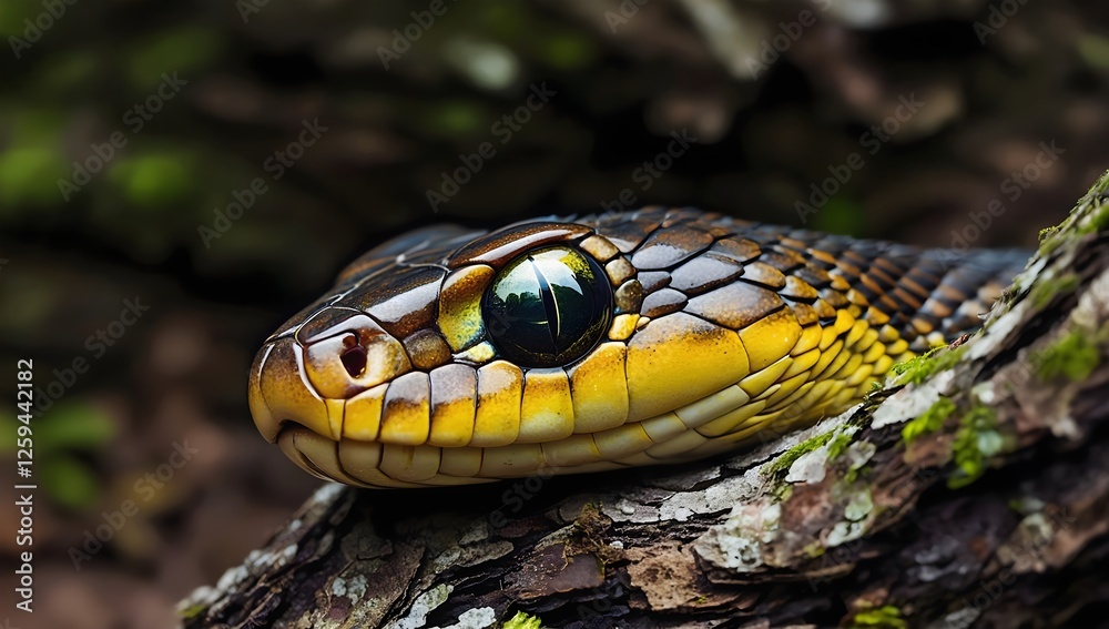 close up background of snake eye in forest close up background of snake eye in forest