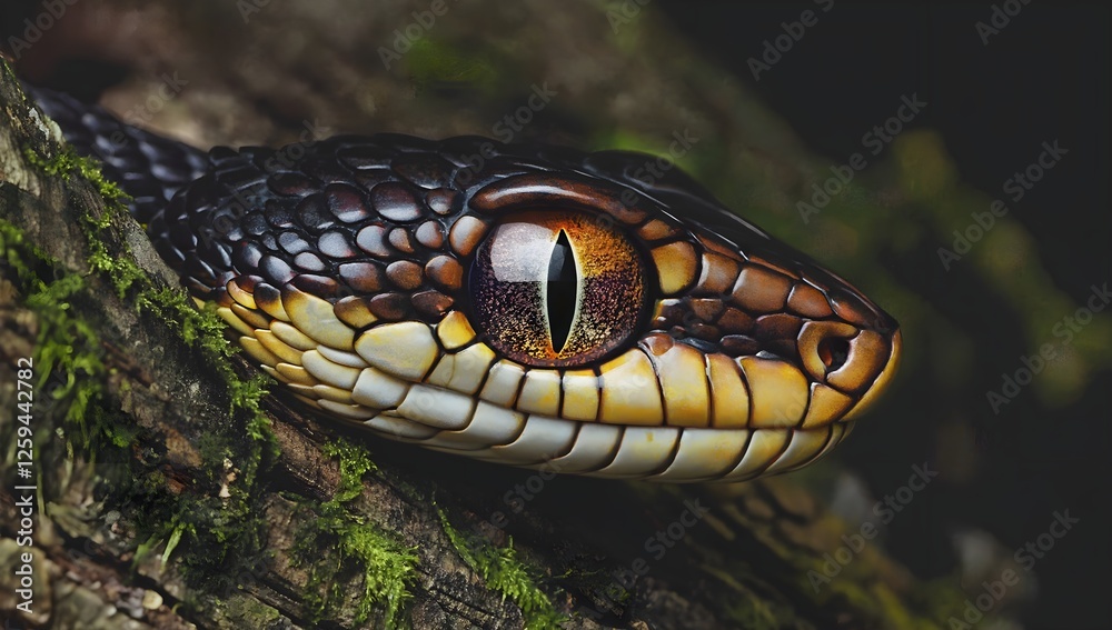 close up background of snake eye in forest close up background of snake eye in forest