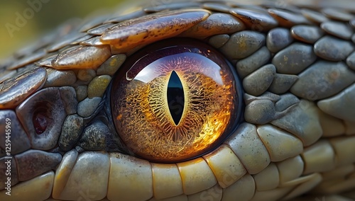 close up background of snake eye in forest