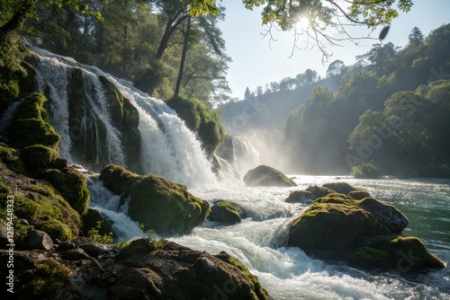 Vibrant Headrace Cascade: A Candid Burst of Color in Nature's Embrace photo