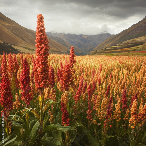 Commercial quinoa fields, agriculture, farming.