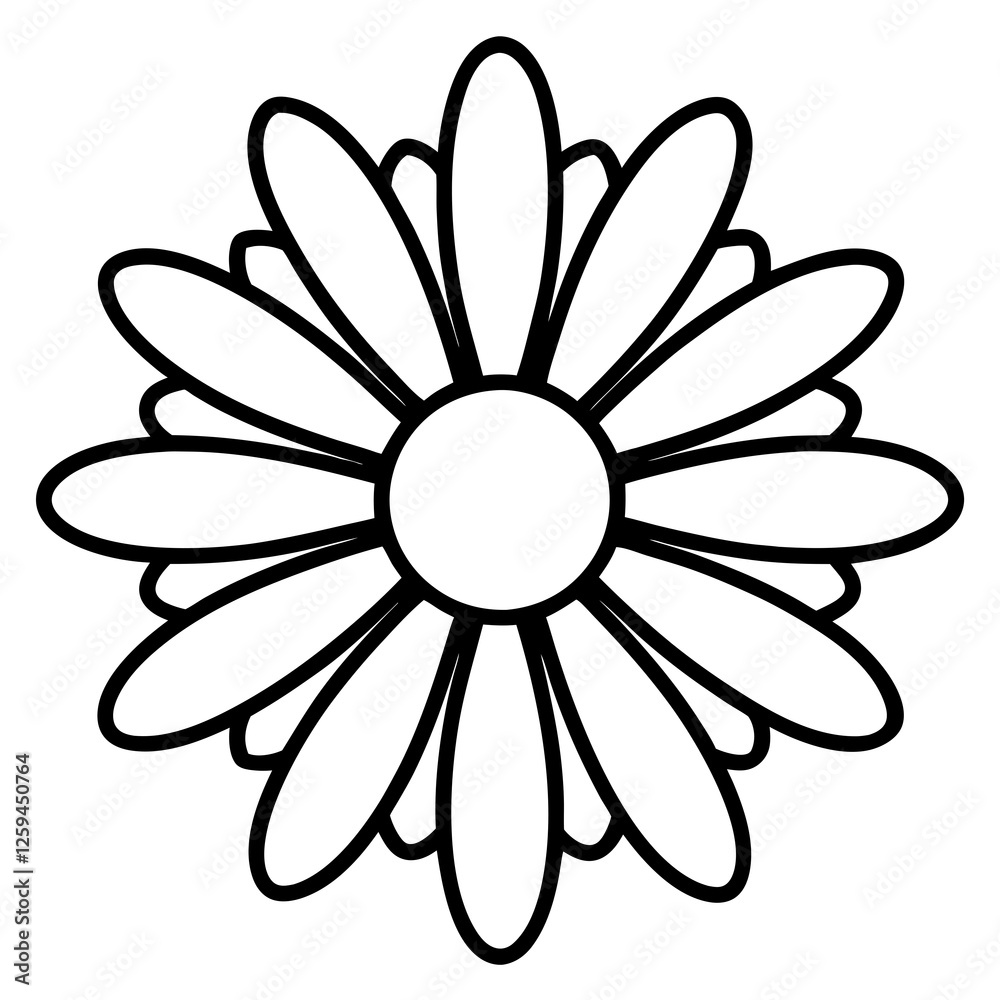Daisy Icon with White Petals and Yellow Center Vector Daisy Icon with White Petals and Yellow Center Vector