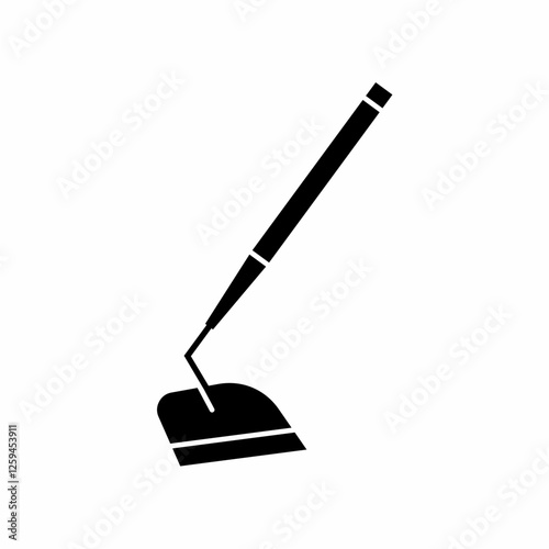 Garden Hoe Silhouette Icon Design. Gardening Landscape Equipment Tool Icon