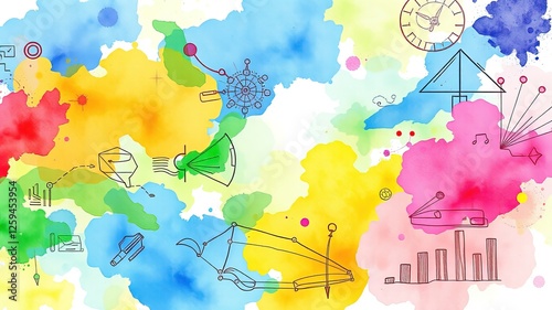 Enchanting Watercolor Canvas for Educational Inspiration