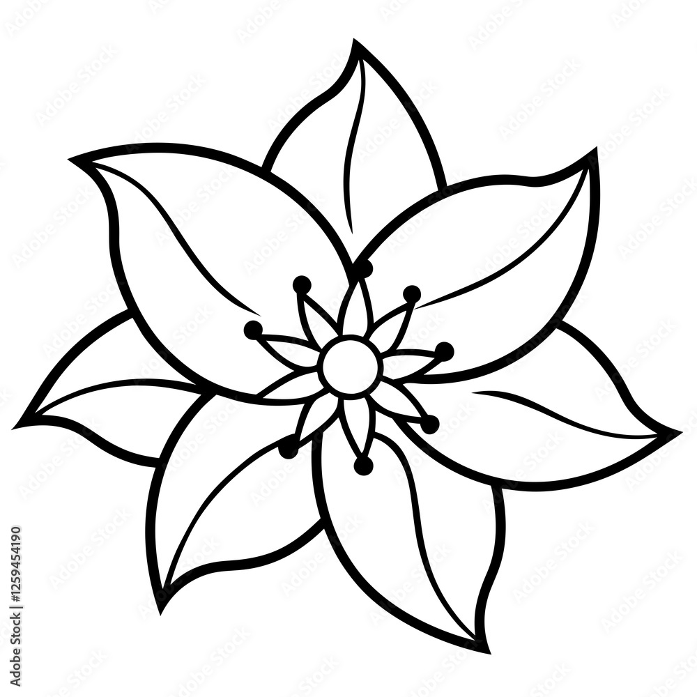 Jasmine Flower Icon Vector – Delicate Small Petals Fresh Design Jasmine Flower Icon Vector – Delicate Small Petals Fresh Design