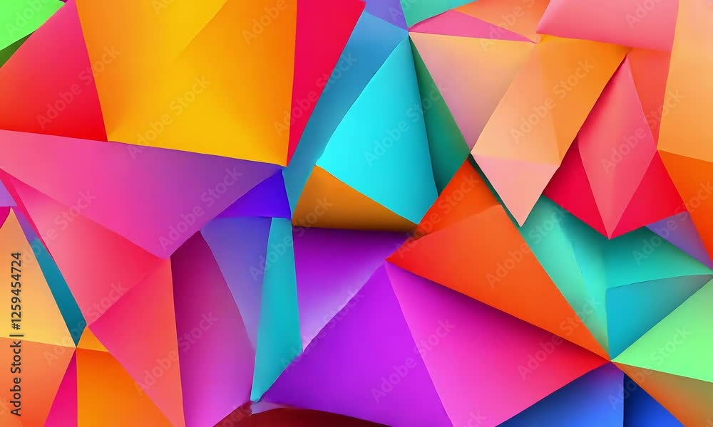 Colorful Abstract Triangles 3D Geometric Background Colorful Abstract Triangles 3D Geometric Background