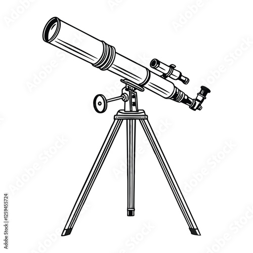Education Science Telescope icon logo elements line art vector design