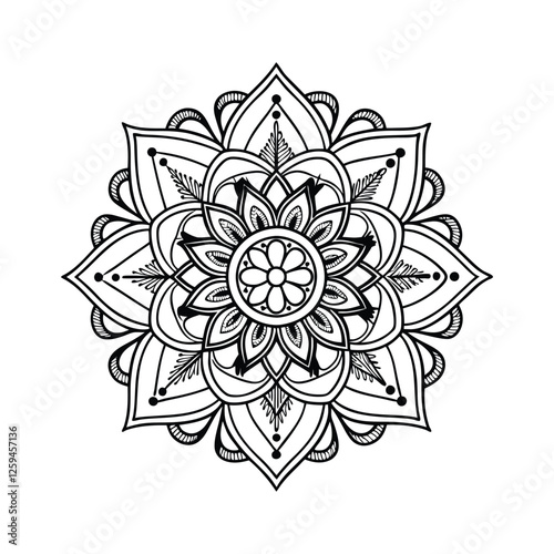 Indian color page star shape pattern vector elements design