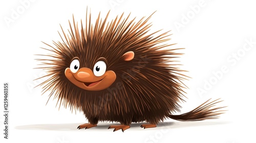 Porcupine cartoon on white background