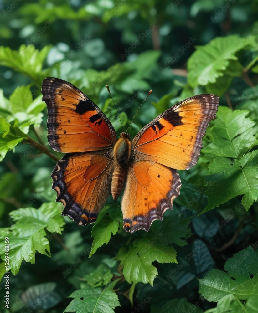 Dead butterfly on a green foliage background details, decay, butterfly Dead butterfly on a green foliage background details, decay, butterfly