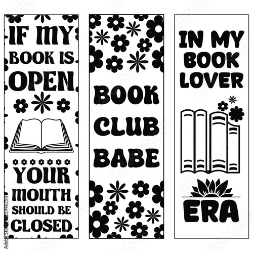 Bookmark Quotes design with flower Set Bundle