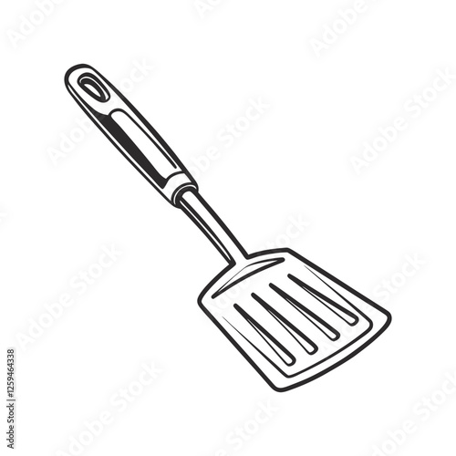 Cooking spoon kitchen turner silhouette vector illustration

