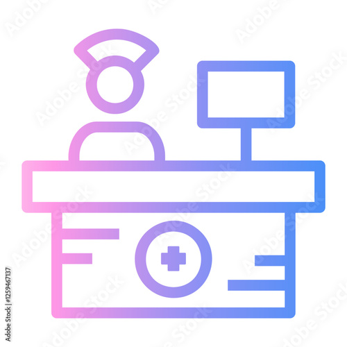 receptionist Line Gradient Icon