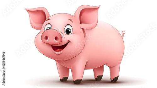 Pig cartoon on white background