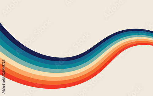 Groovy retro  Vintage grunge colorful stripes background	