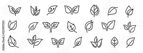  leaf icons set 