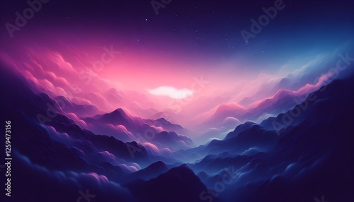 nebula cosmic blurred color gradient purple pink blue grainy color gradient background dark abstract backdrop banner