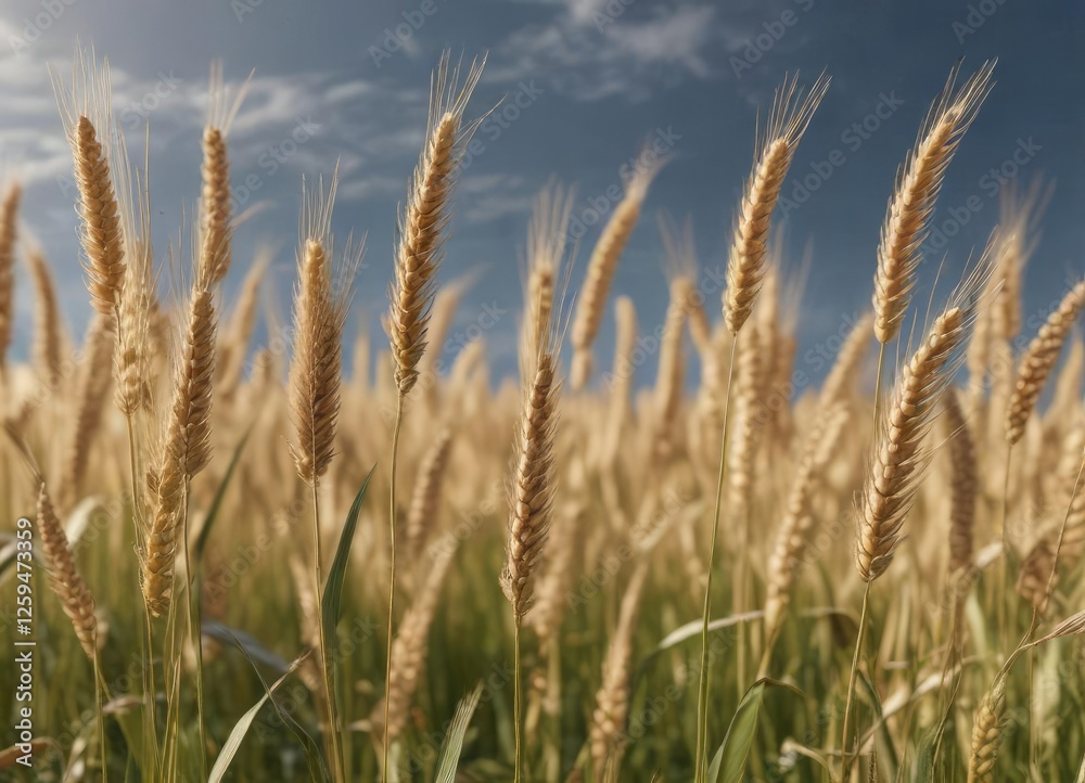 Dense wheat stalks swaying gently in the breeze, rustic scene, tall grasses Dense wheat stalks swaying gently in the breeze, rustic scene, tall grasses